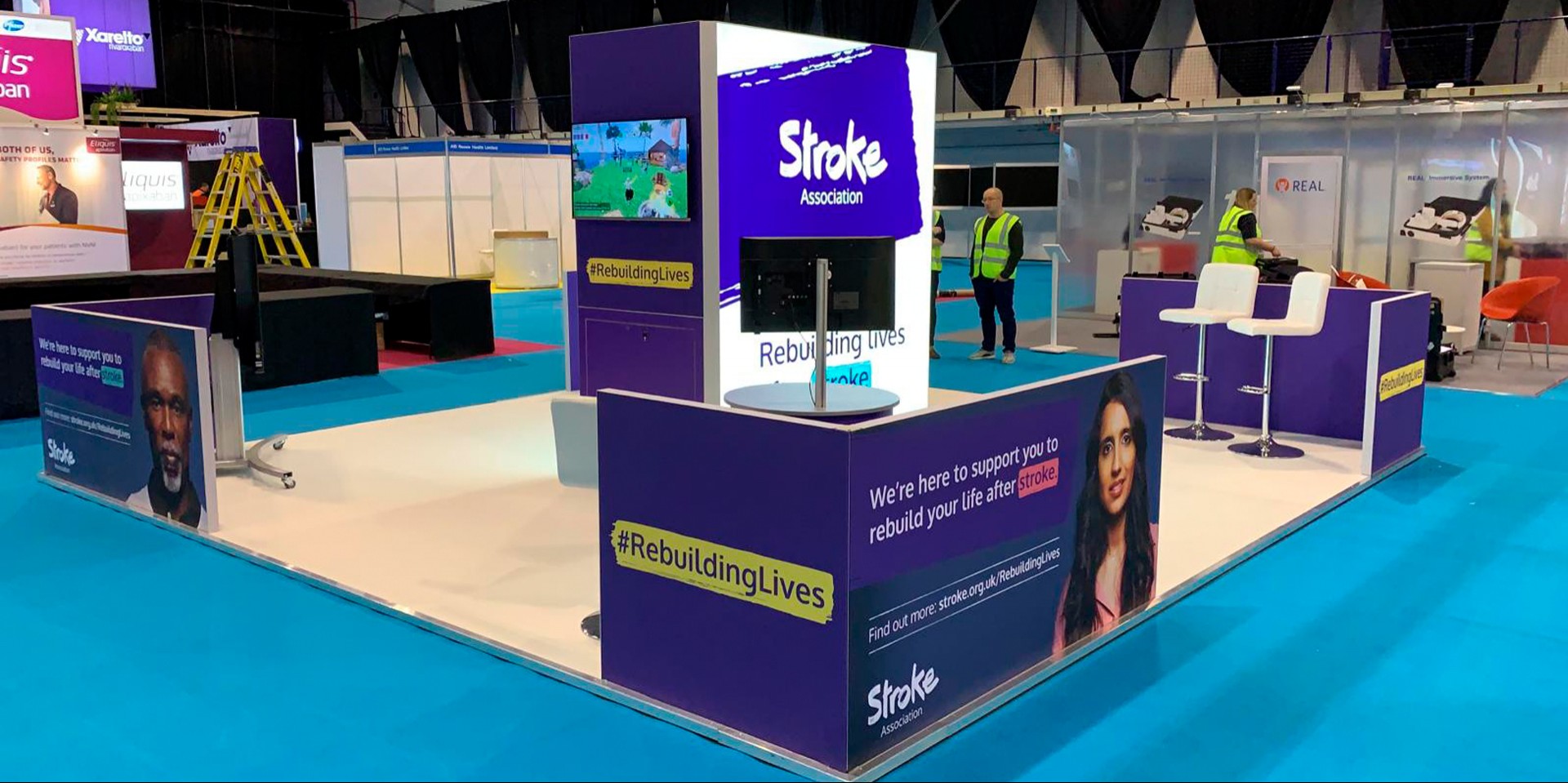 custom exhibition stand build stroke association by gdisplay - Guardian Display