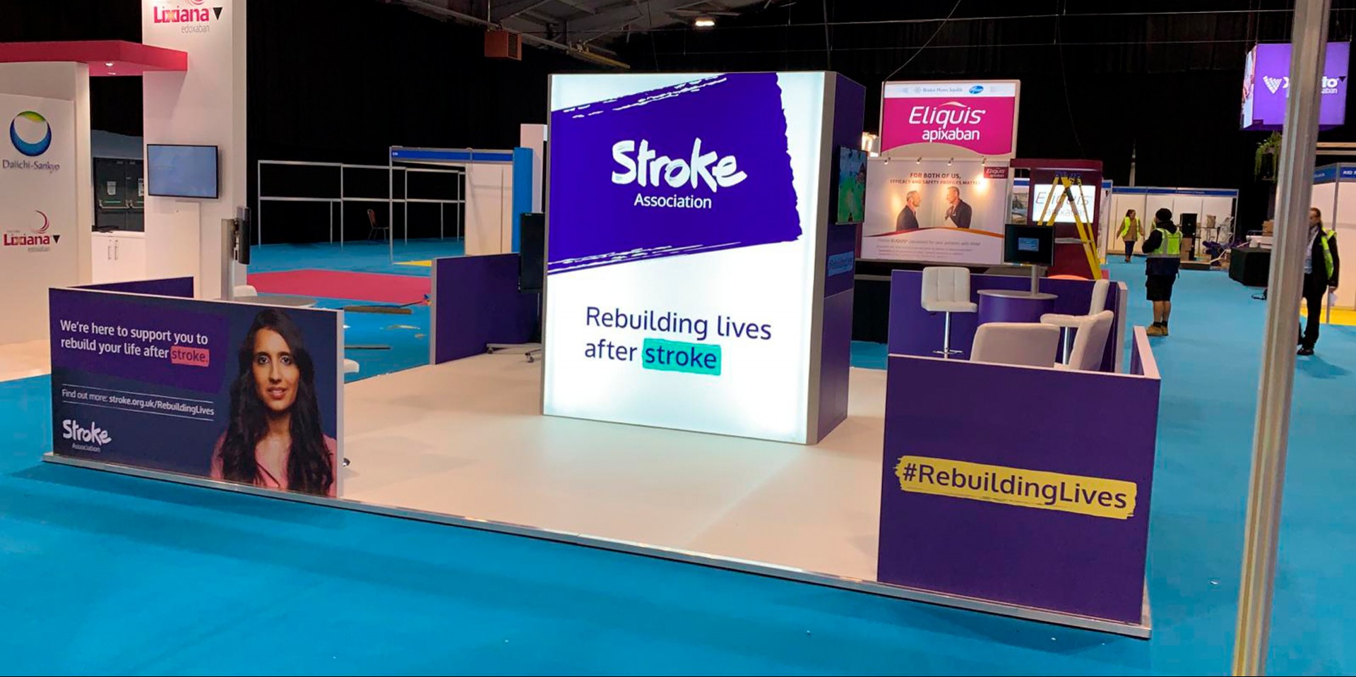 stroke association custom exhibition stand build by gdisplay - Guardian Display